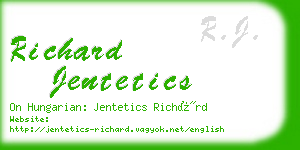 richard jentetics business card